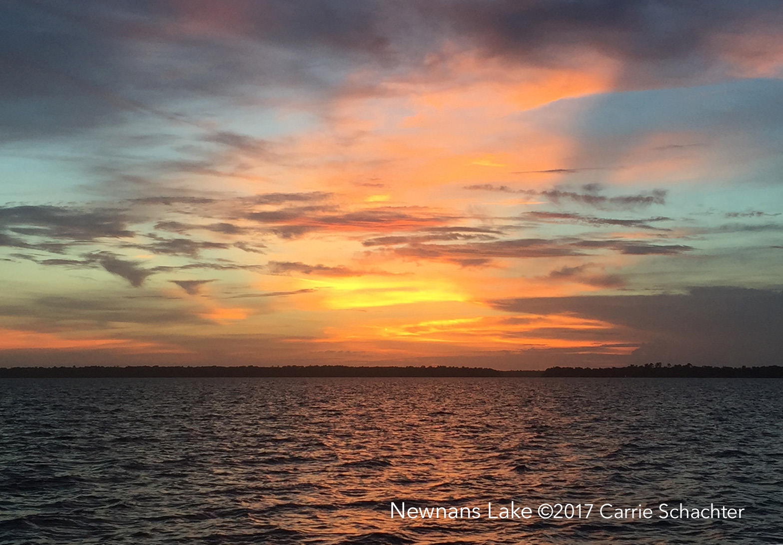 Photo of sunset at Newnans Lake in Gainesville, florida